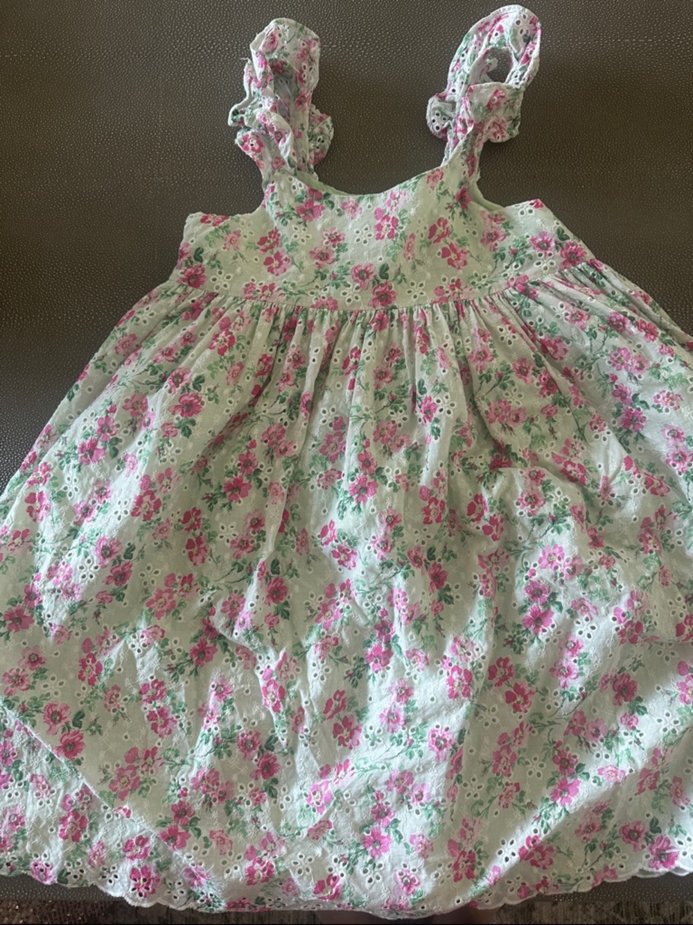 Janie and Jack Pink Floral Eyelet Dress on Mint